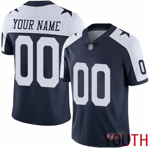 Limited Navy Blue Youth Alternate Jersey NFL Customized Football Dallas Cowboys Vapor Untouchable Throwback